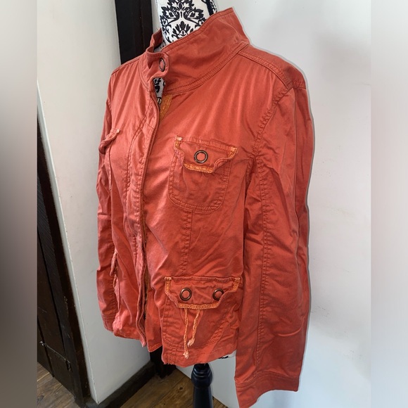 Live A Little Size XL Orange Utility Jacket with Four Pockets with Large Snaps - Picture 13 of 13